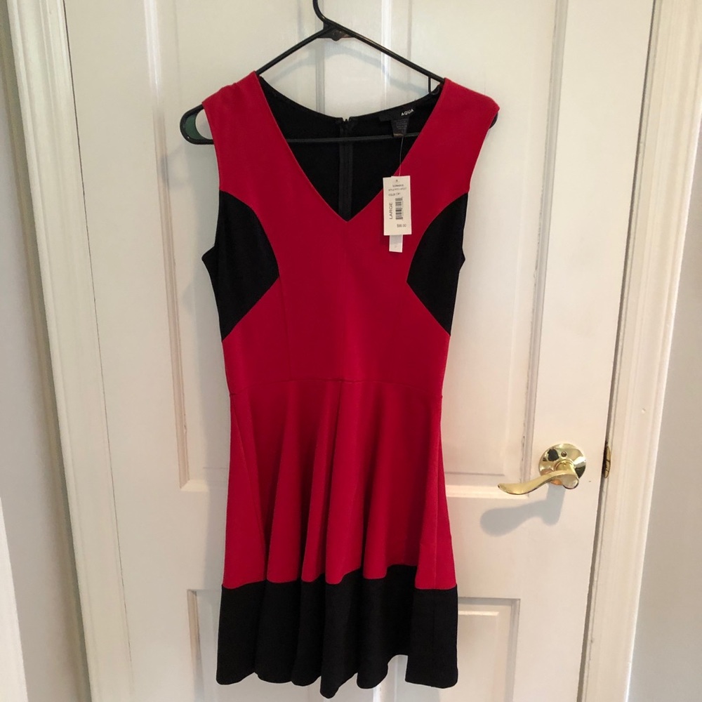 Aqua Red and Black Dress